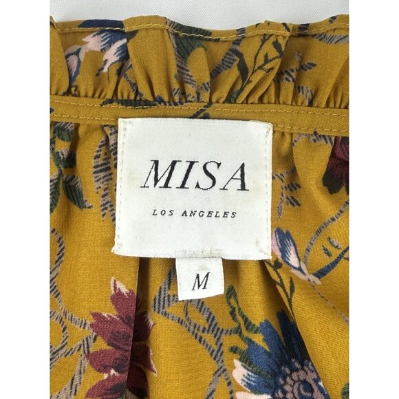 Misa Los Angeles, Lorena Dress Yellow Floral Boho Chic Medium Orig. $329 - Picture 5 of 10